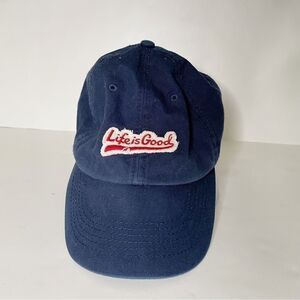 Life Is Good Unisex navy blue cotton baseball cap hat